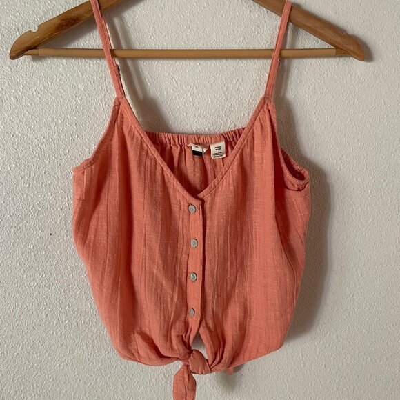 Roxy‎ Tie Button Front Crop Adjustable Strap Top Size XS - Picture 1 of 8